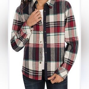 ORVIS womens size  large fleece lined button down flannel pinnacle top